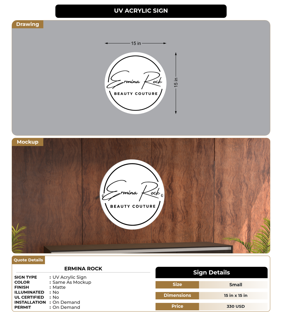 CUSTOM MOCKUP SIGN FOR Ermina rock
