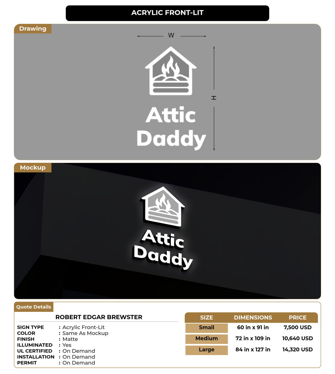 CUSTOM MOCKUP SIGN FOR Robert Edgar Brewster