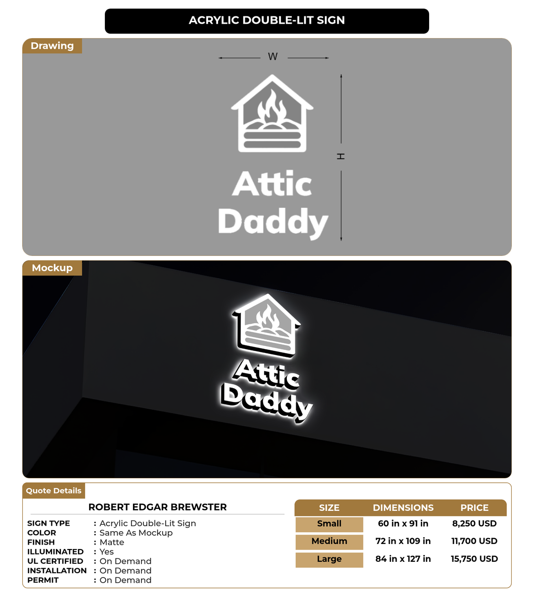 CUSTOM MOCKUP SIGN FOR Robert Edgar Brewster