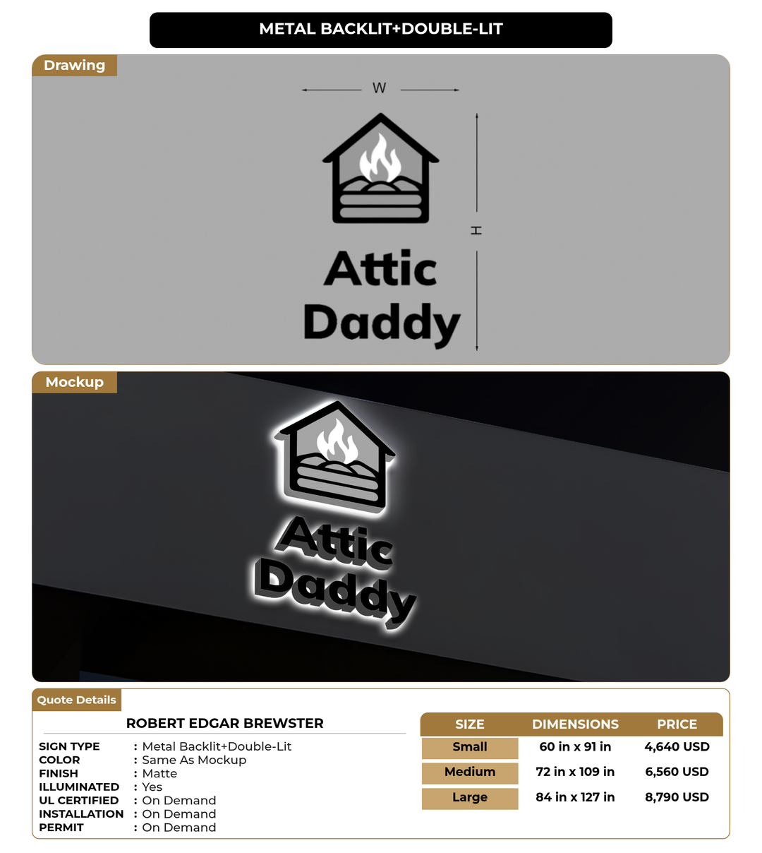 CUSTOM MOCKUP SIGN FOR Robert Edgar Brewster