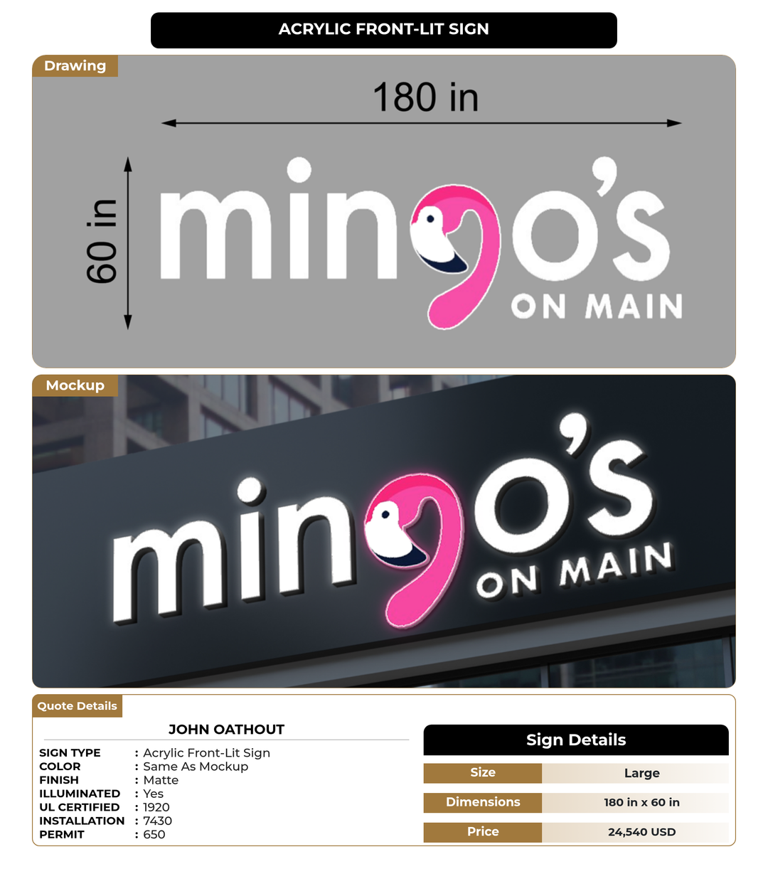 CUSTOM MOCKUP SIGN FOR John oathout