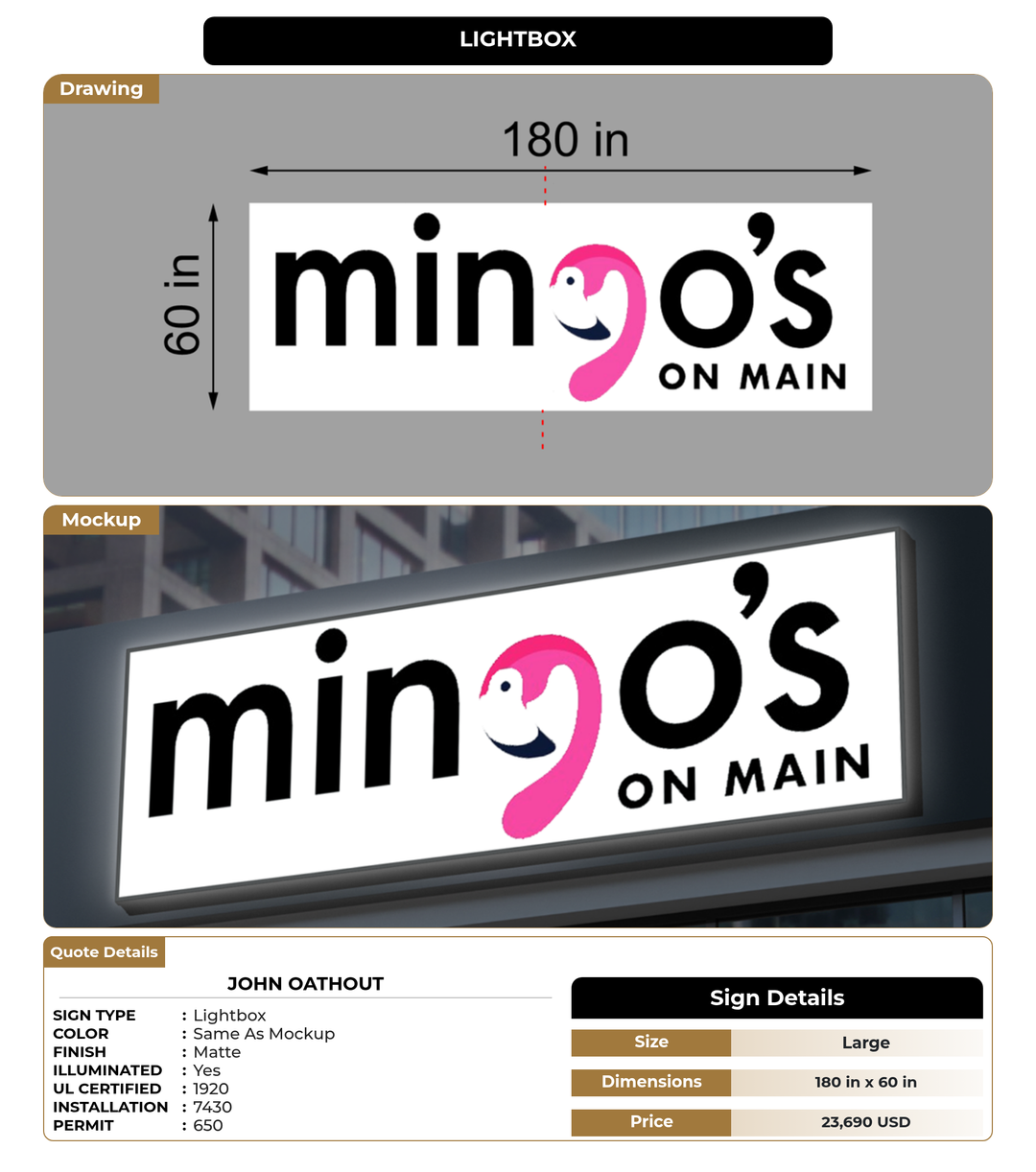 CUSTOM MOCKUP SIGN FOR John oathout