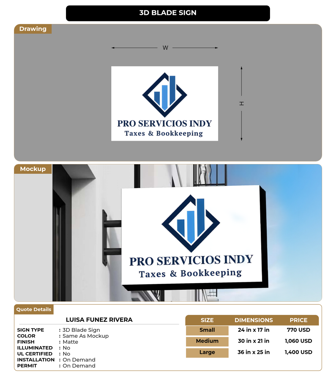 CUSTOM MOCKUP SIGN FOR Luisa Funez Rivera