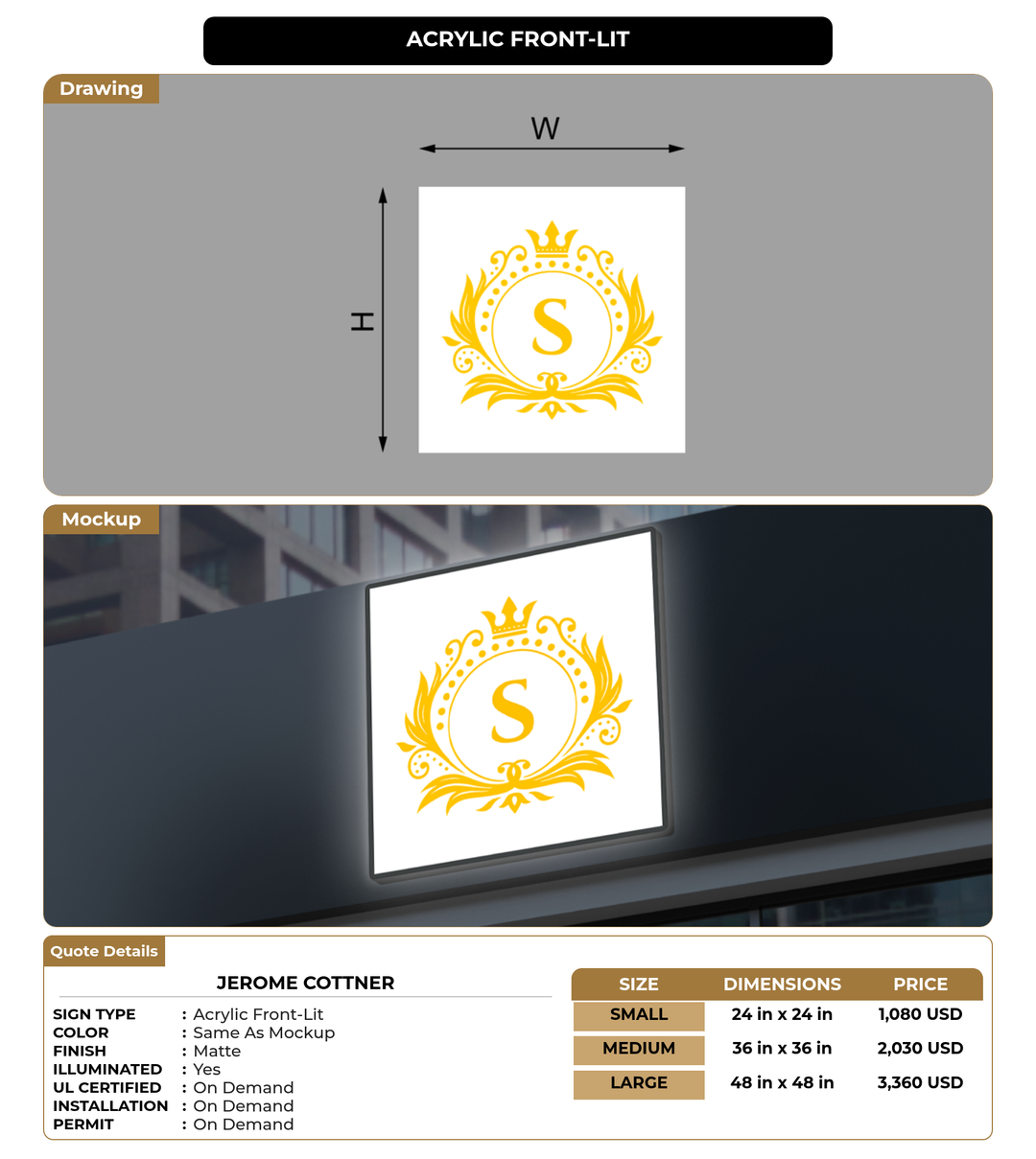 CUSTOM MOCKUP SIGN FOR Jerome Cottner