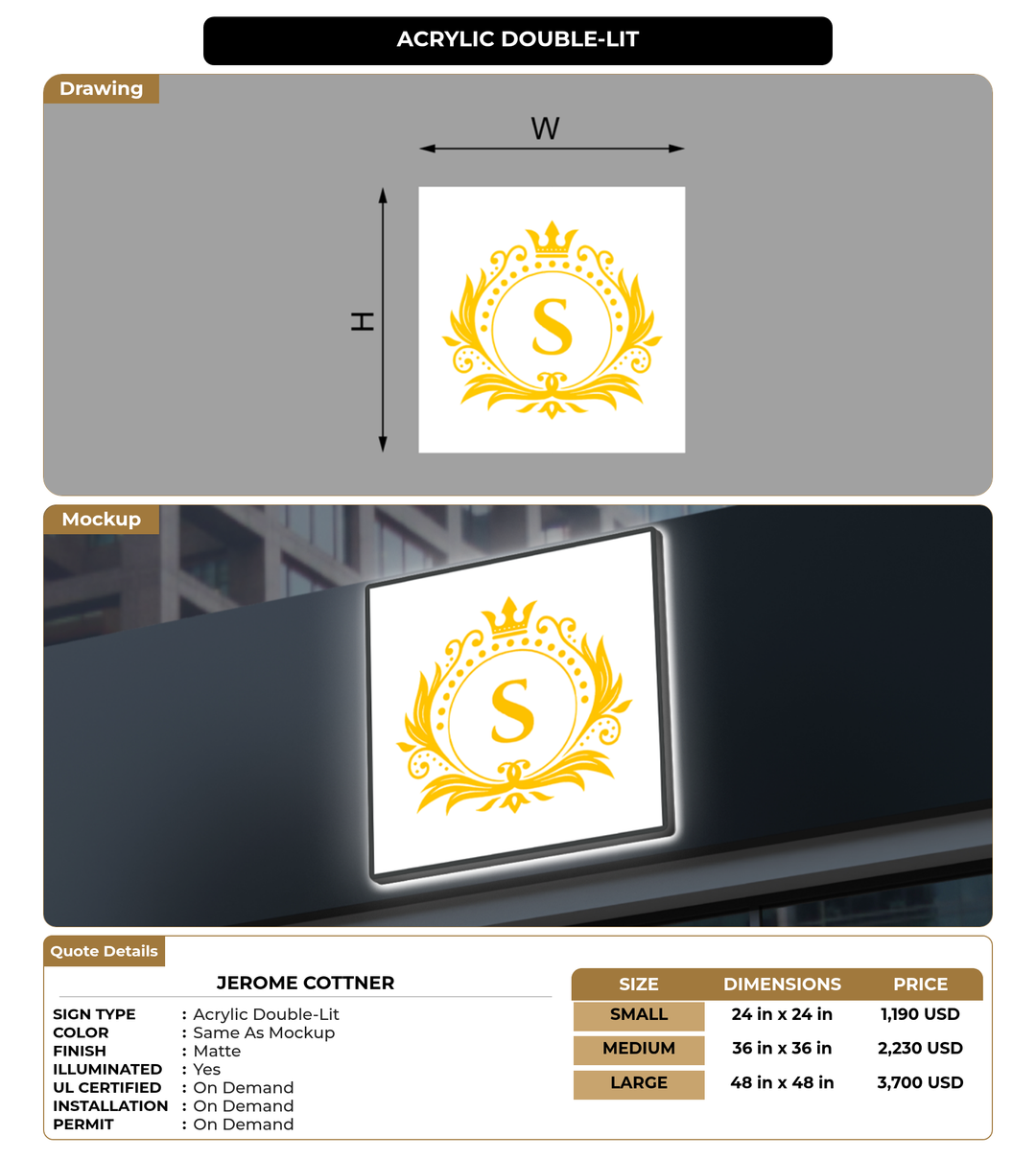 CUSTOM MOCKUP SIGN FOR Jerome Cottner