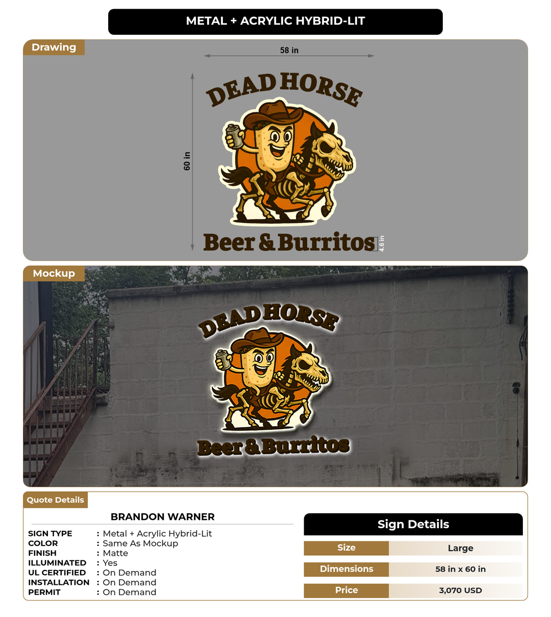 CUSTOM MOCKUP SIGN FOR Brandon Warner