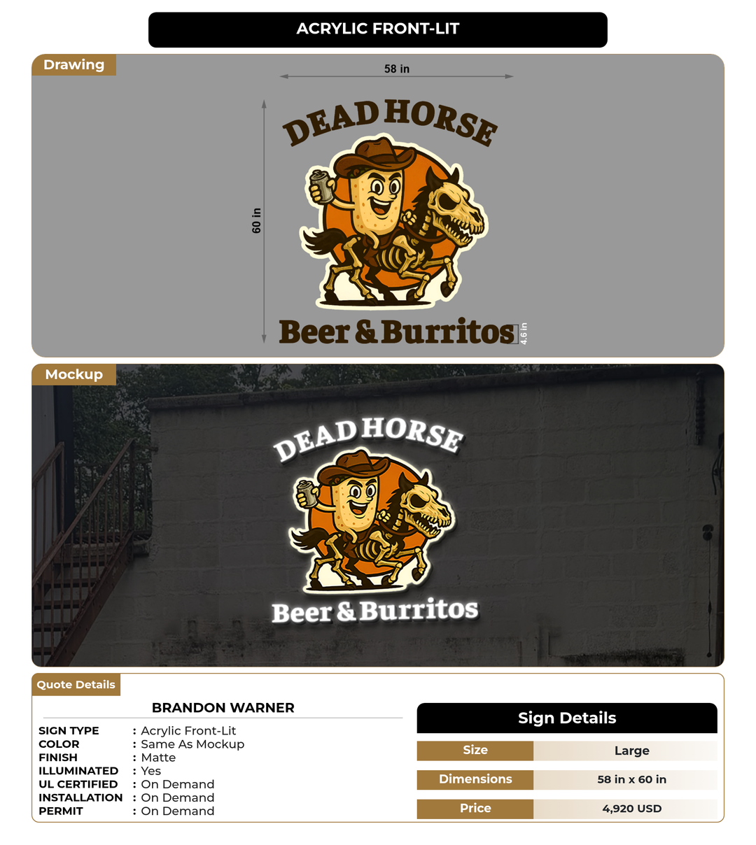 CUSTOM MOCKUP SIGN FOR Brandon Warner