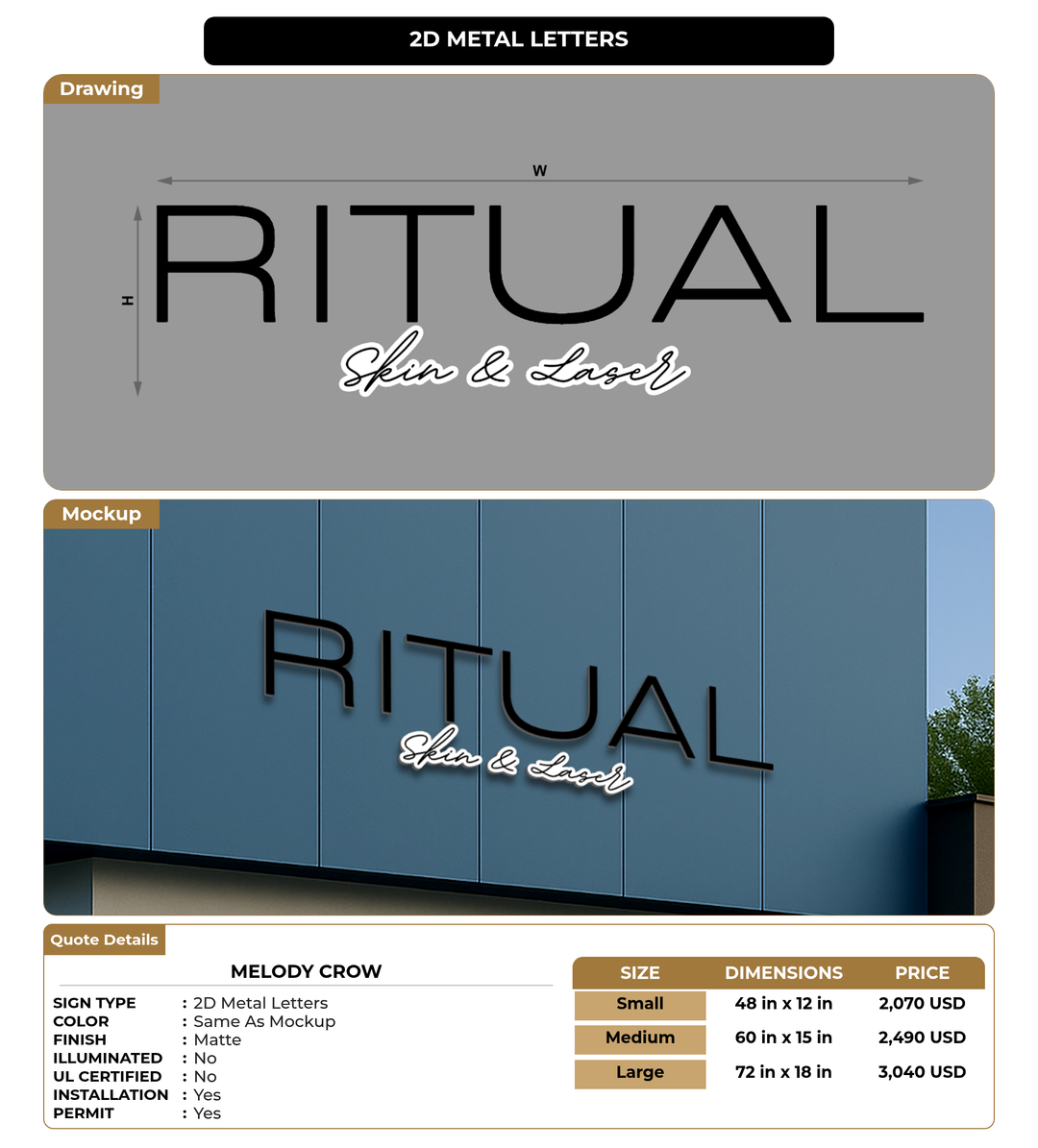 CUSTOM MOCKUP SIGN FOR Melody Crow