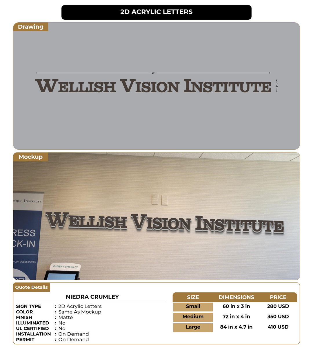 CUSTOM MOCKUP SIGN FOR Niedra Crumley