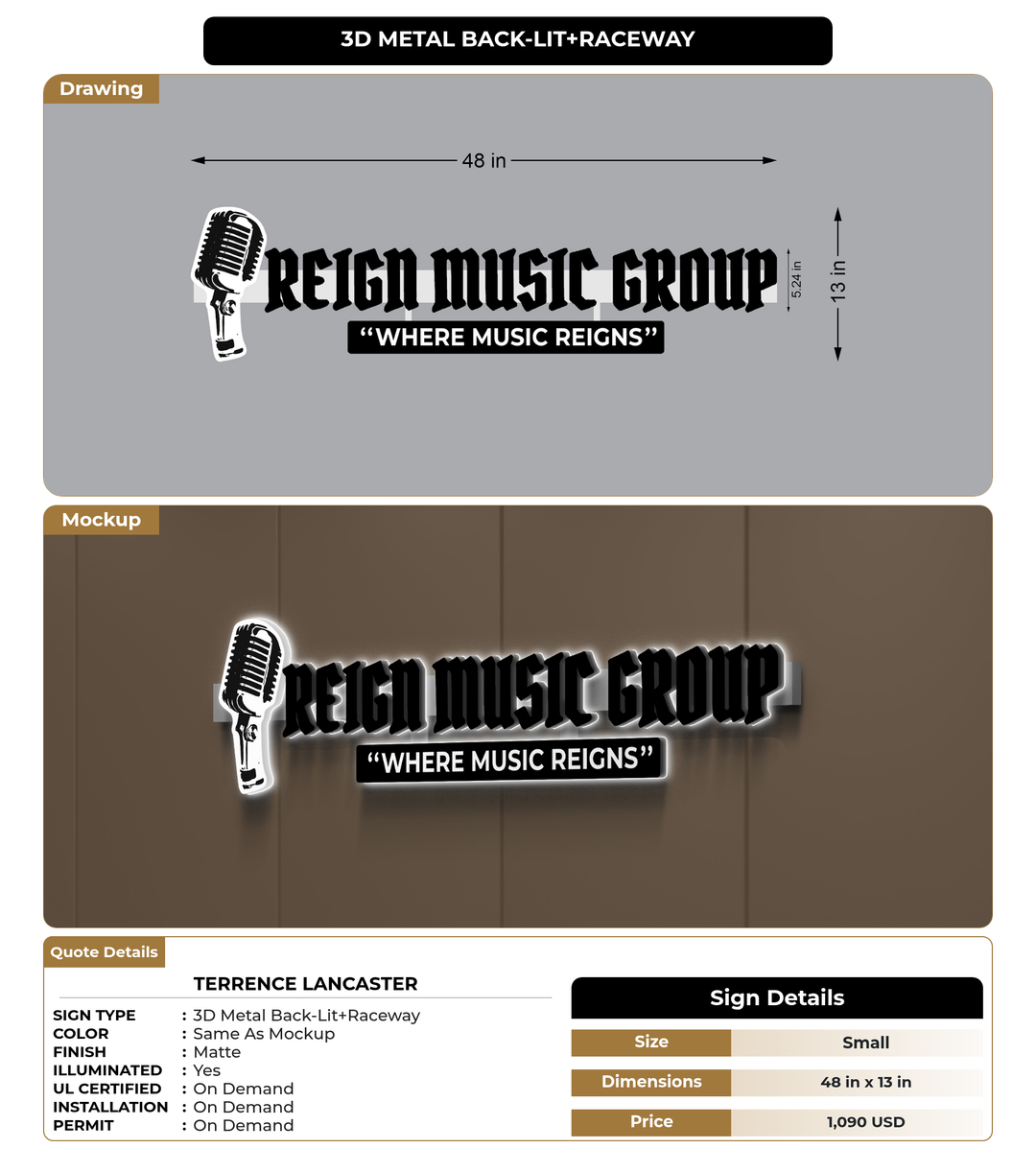 CUSTOM MOCKUP SIGN FOR Terrence Lancaster