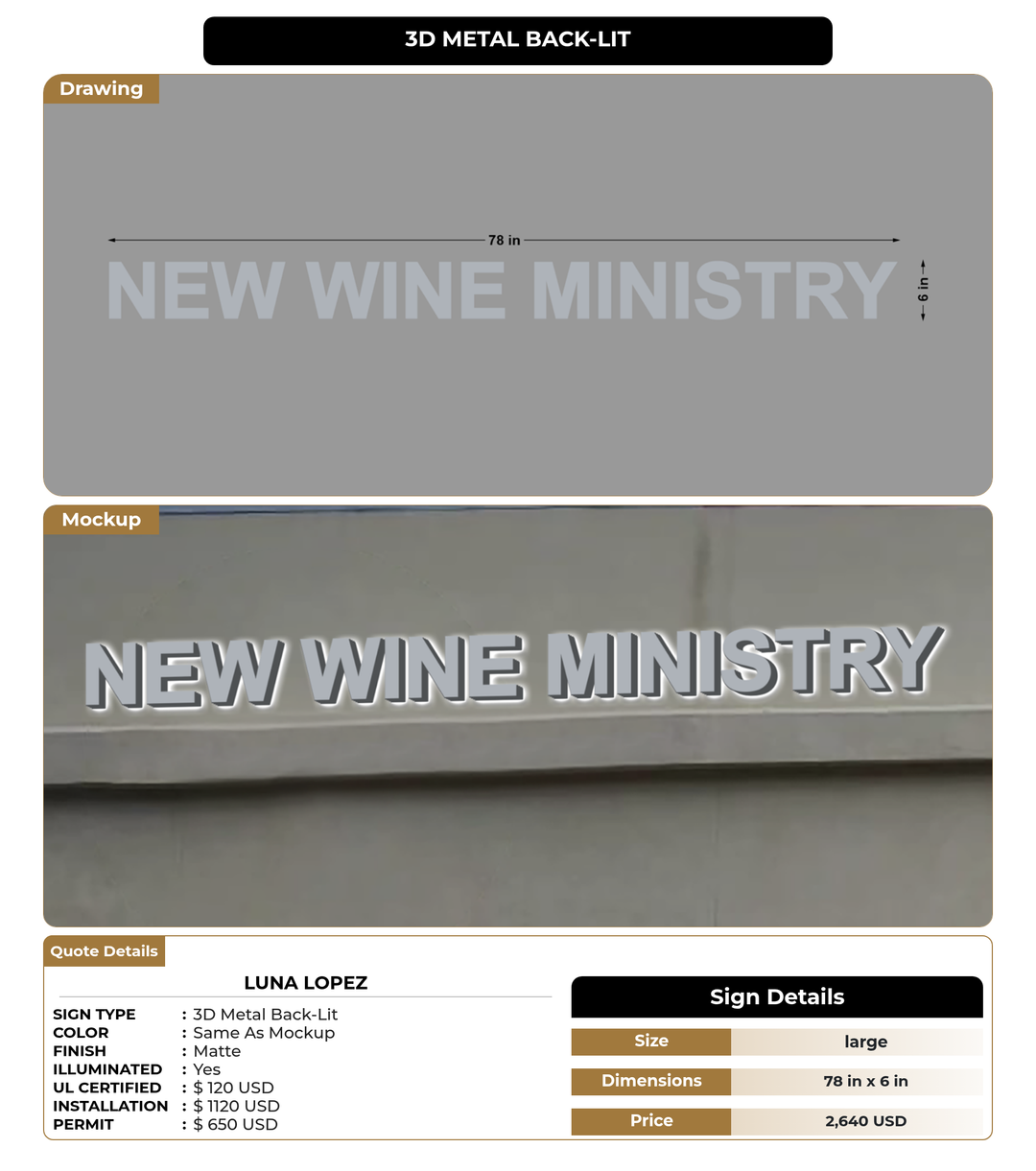 CUSTOM MOCKUP SIGN FOR Luna Lopez