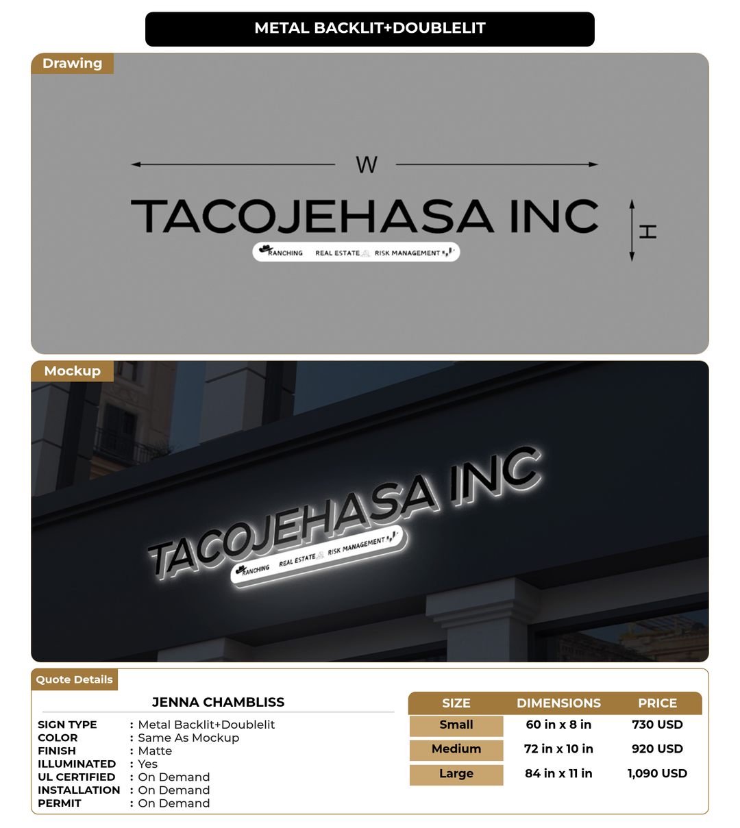 CUSTOM MOCKUP SIGN FOR Jenna Chambliss