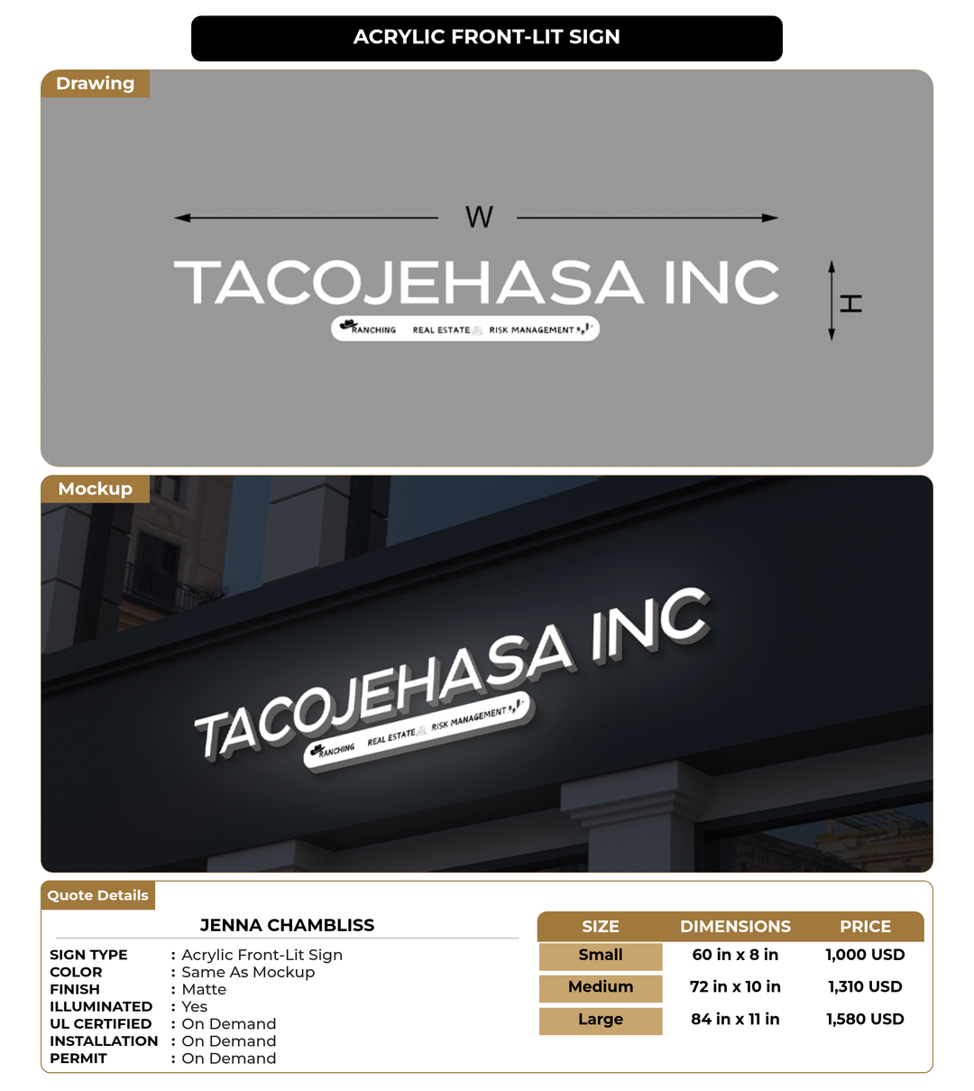 CUSTOM MOCKUP SIGN FOR Jenna Chambliss