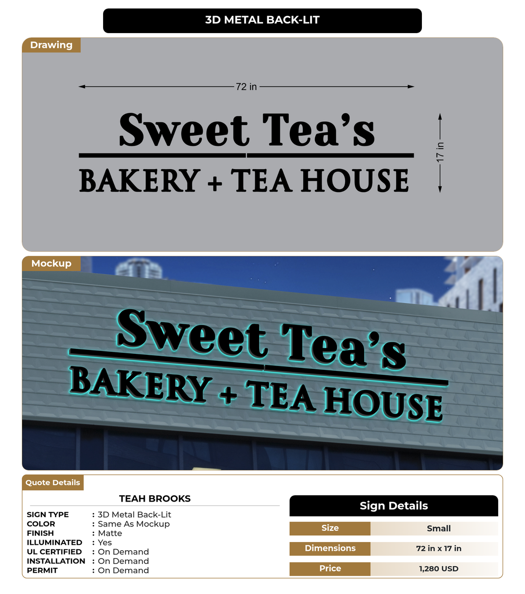 CUSTOM MOCKUP SIGN FOR Teah Brooks