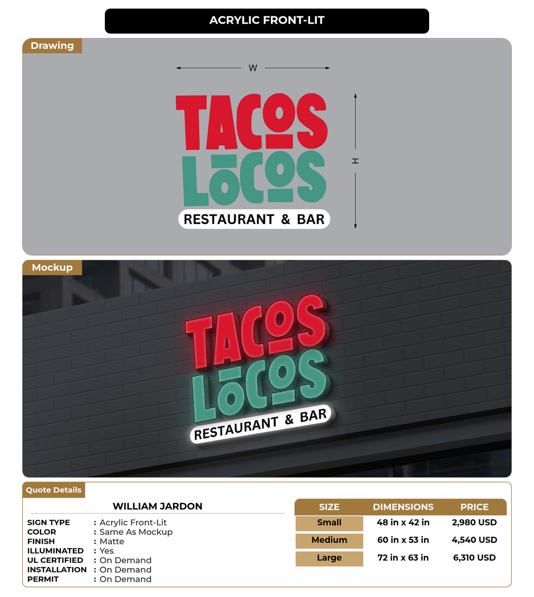 CUSTOM MOCKUP SIGN FOR William Jardon