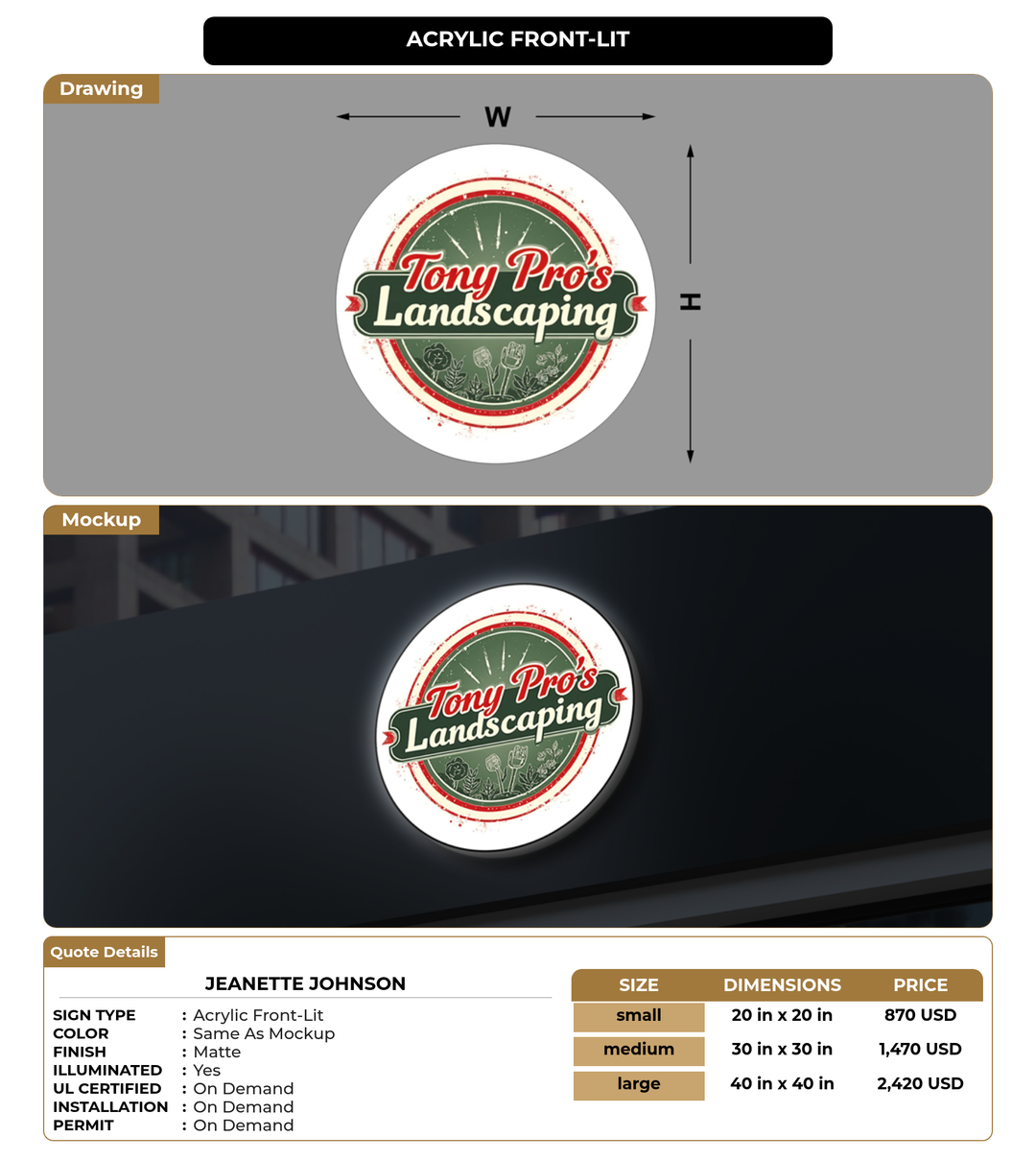 CUSTOM MOCKUP SIGN FOR Jeanette Johnson