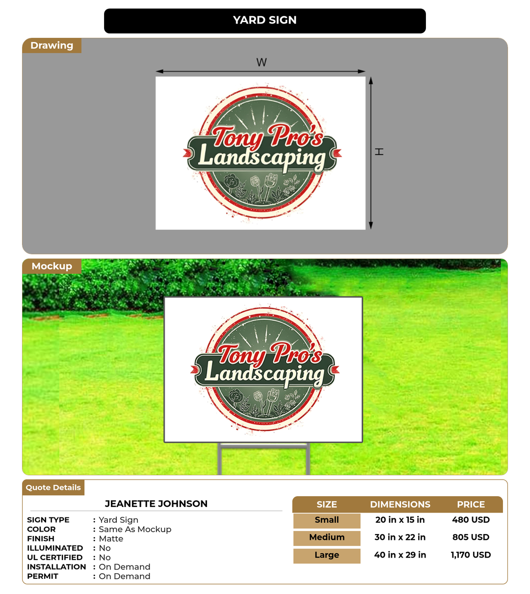 CUSTOM MOCKUP SIGN FOR Jeanette Johnson