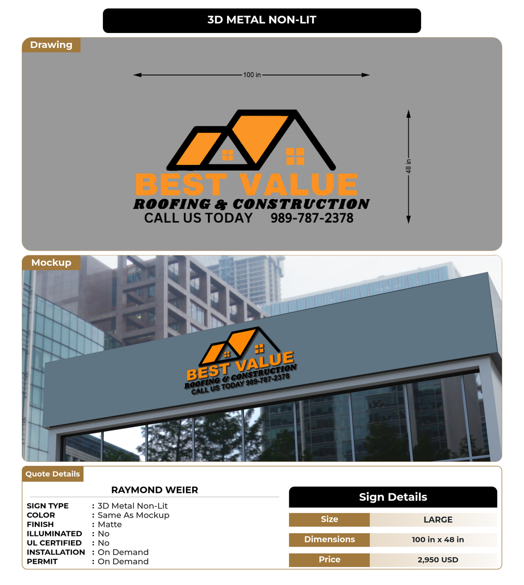 CUSTOM MOCKUP SIGN FOR Raymond Weier