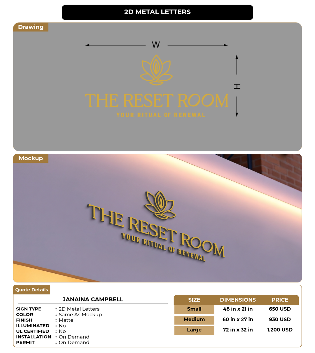 CUSTOM MOCKUP SIGN FOR Janaina Campbell