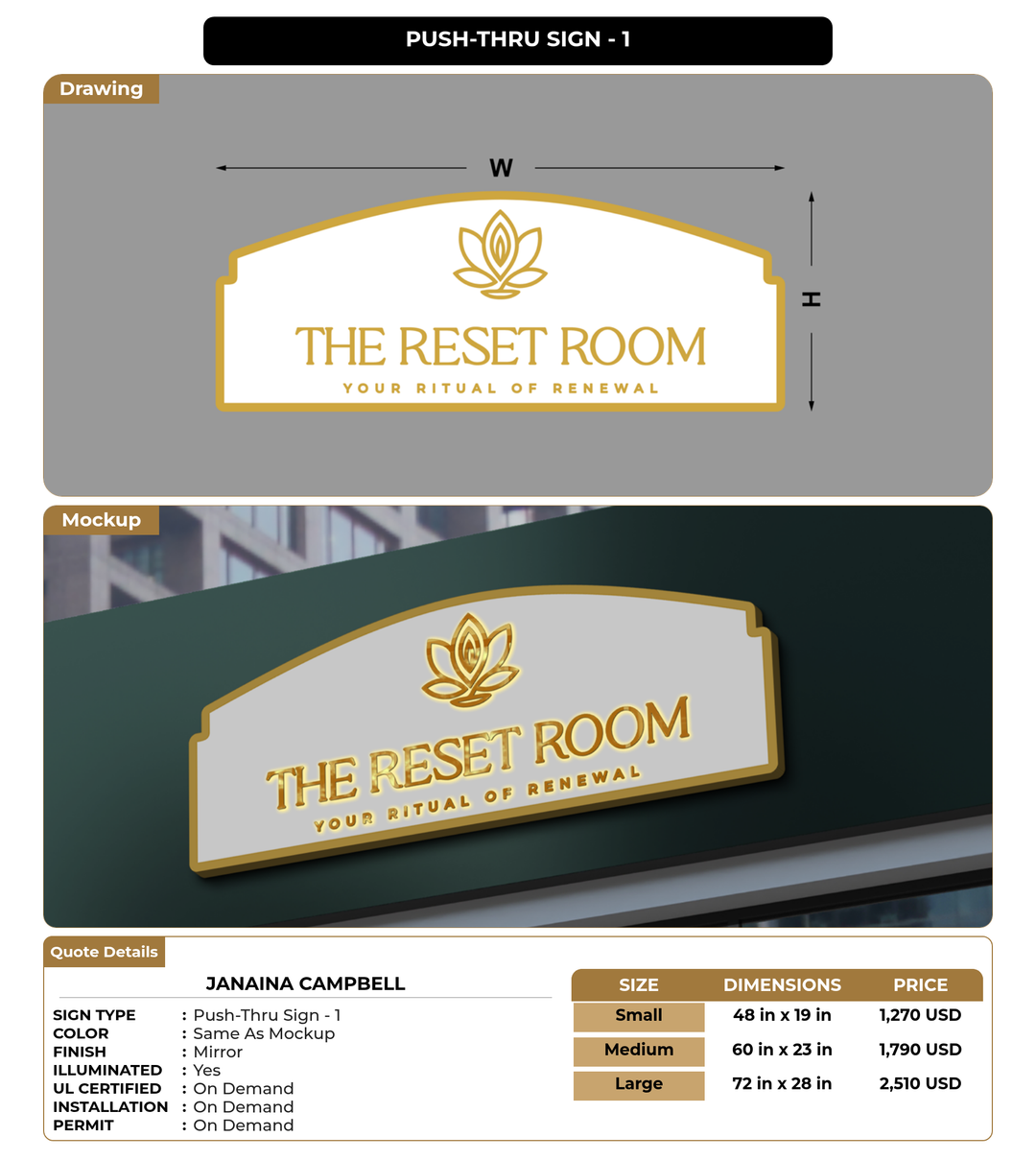 CUSTOM MOCKUP SIGN FOR Janaina Campbell
