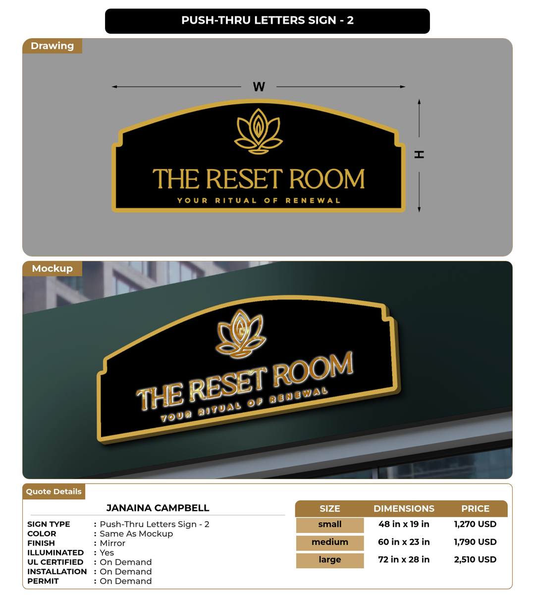 CUSTOM MOCKUP SIGN FOR Janaina Campbell