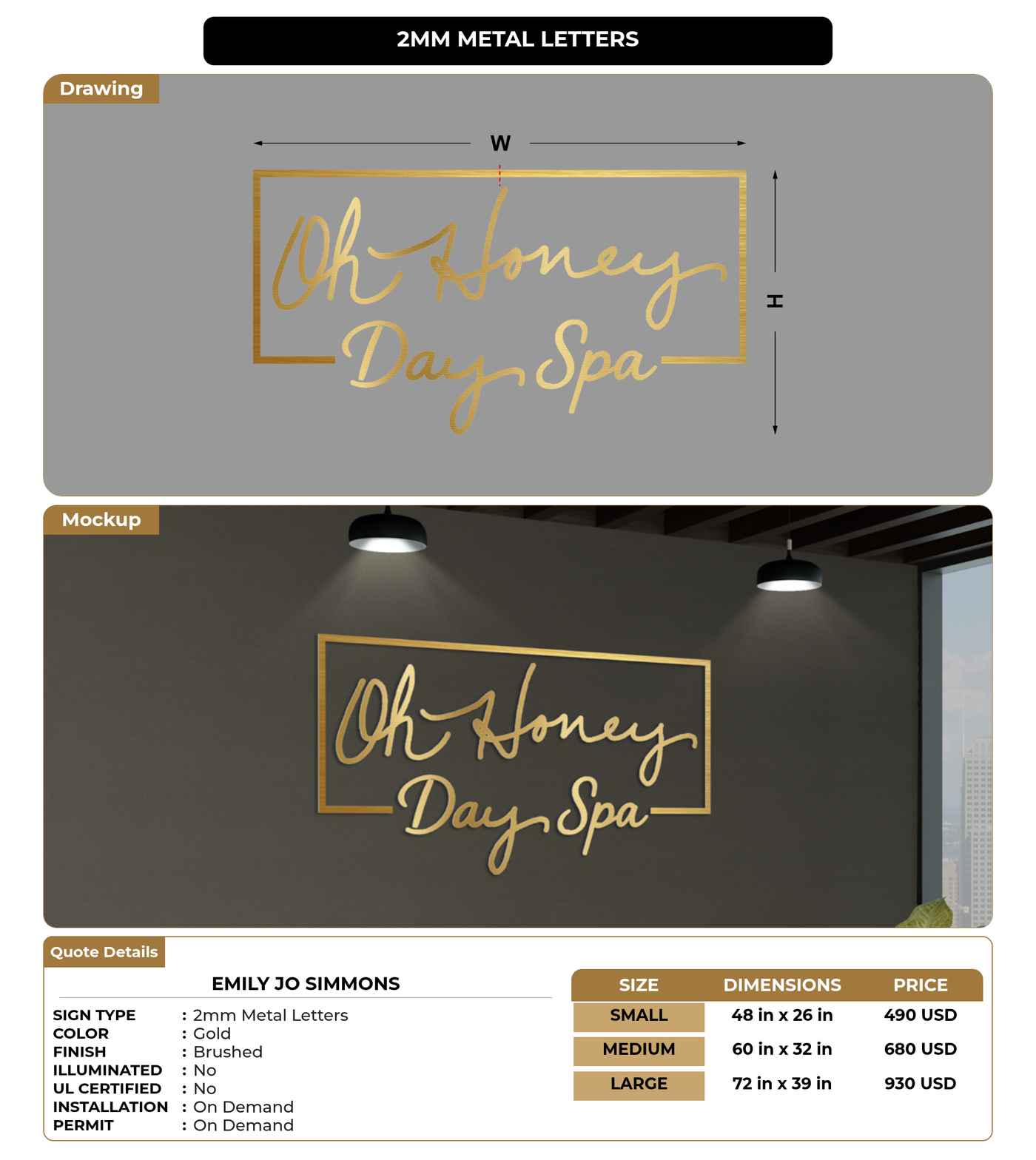 CUSTOM MOCKUP SIGN FOR Emily Jo SImmons