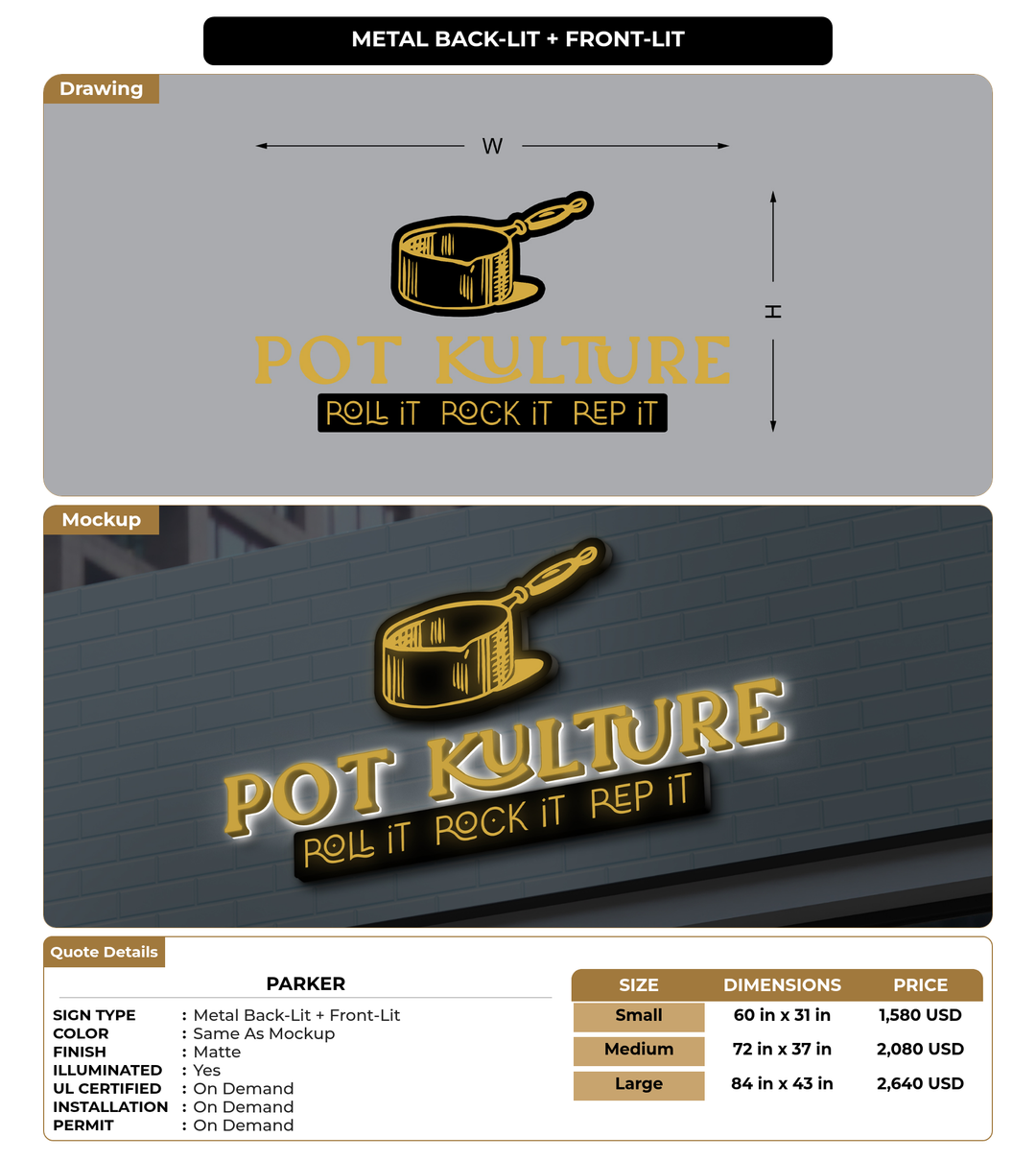 CUSTOM MOCKUP SIGN FOR Parker