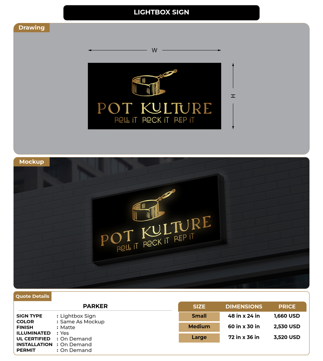 CUSTOM MOCKUP SIGN FOR Parker