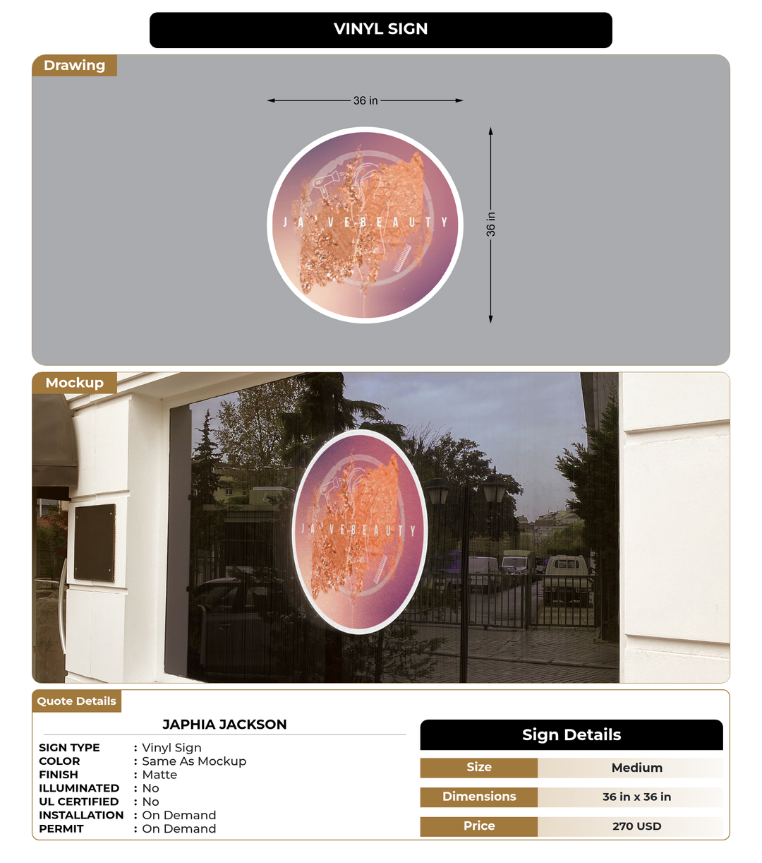 CUSTOM MOCKUP SIGN FOR Japhia Jackson