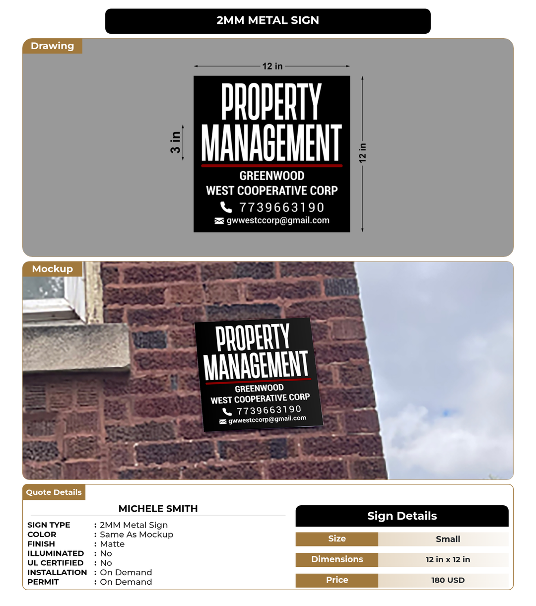 CUSTOM MOCKUP SIGN FOR Michele Smith