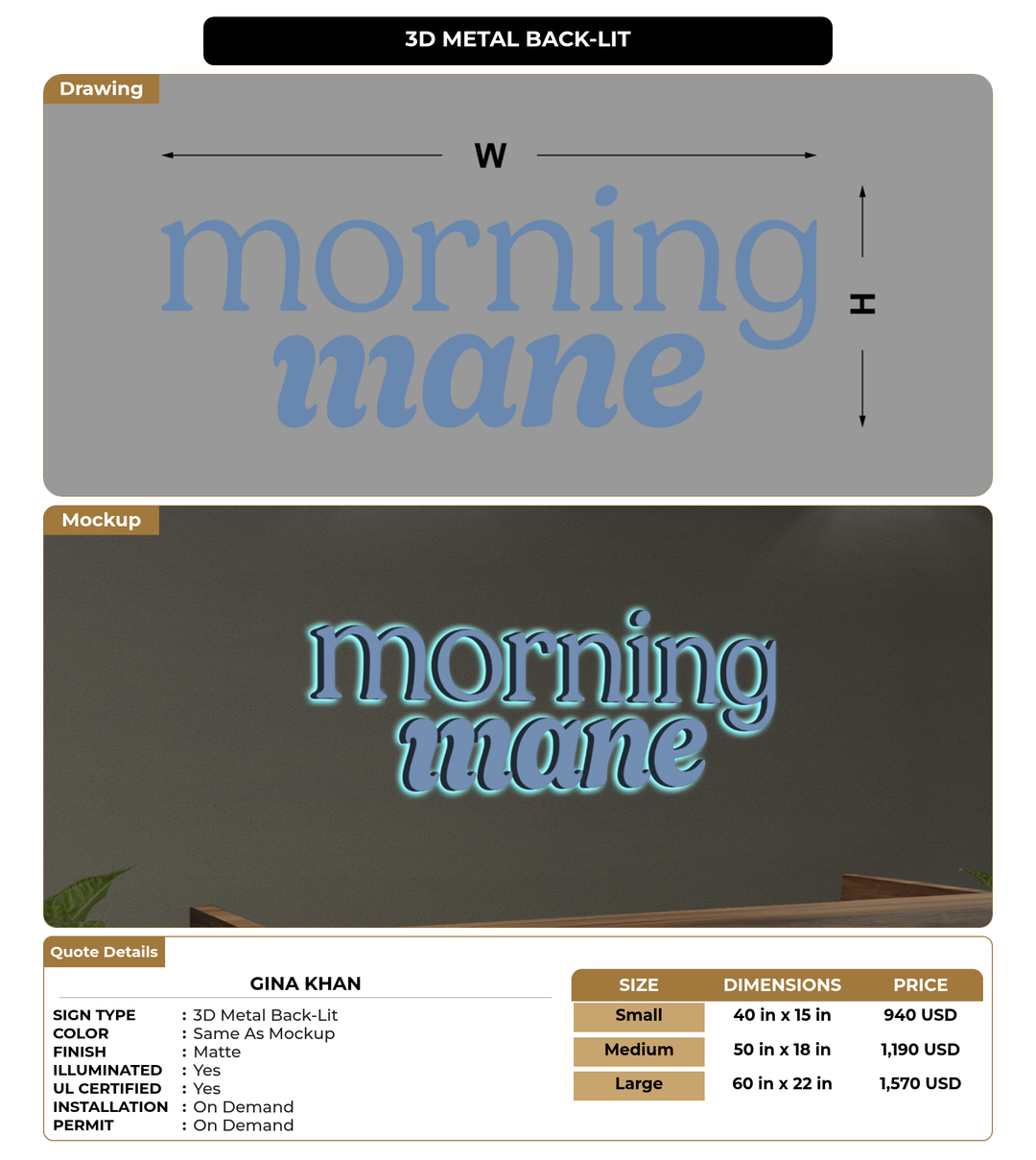 CUSTOM MOCKUP SIGN FOR Gina Khan