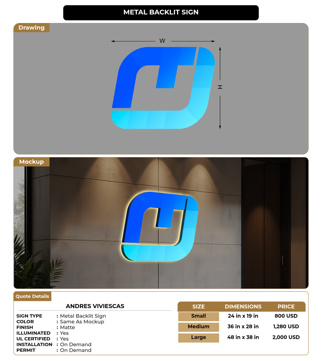CUSTOM MOCKUP SIGN FOR Andres Viviescas