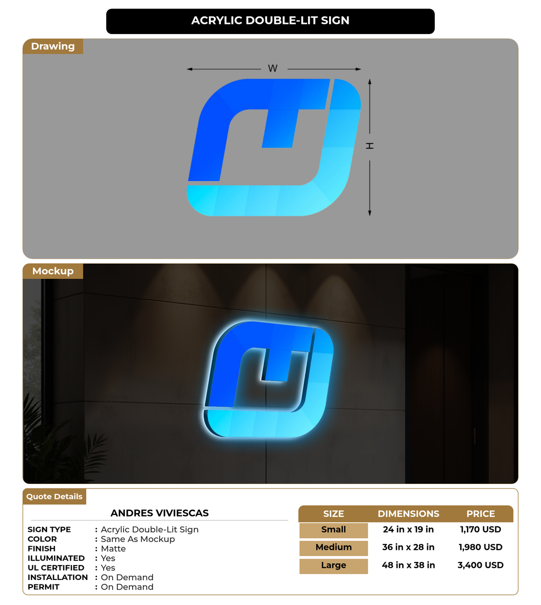 CUSTOM MOCKUP SIGN FOR Andres Viviescas