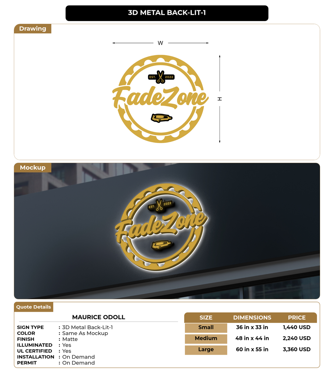 CUSTOM MOCKUP SIGN FOR Maurice ODoll