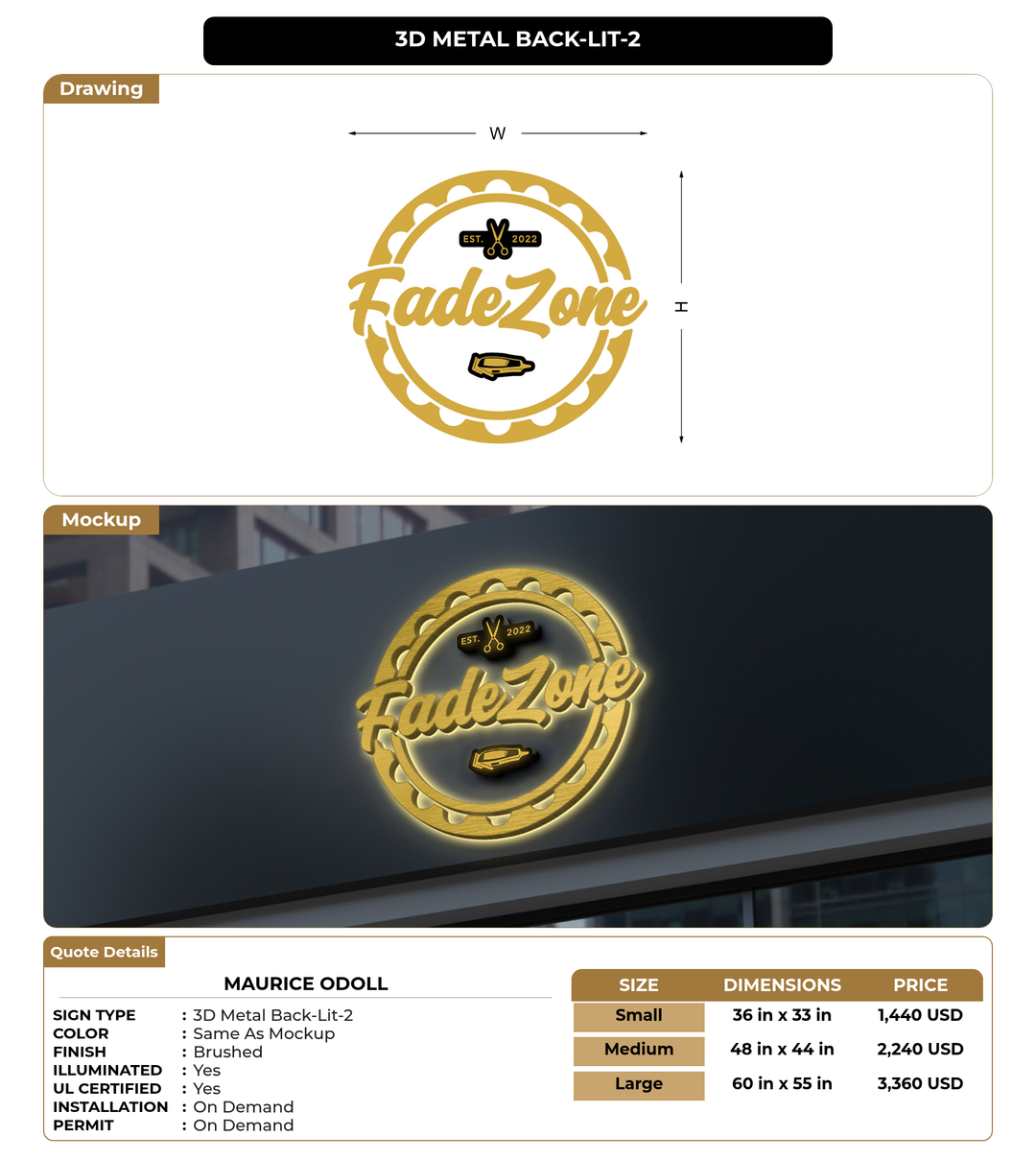 CUSTOM MOCKUP SIGN FOR Maurice ODoll