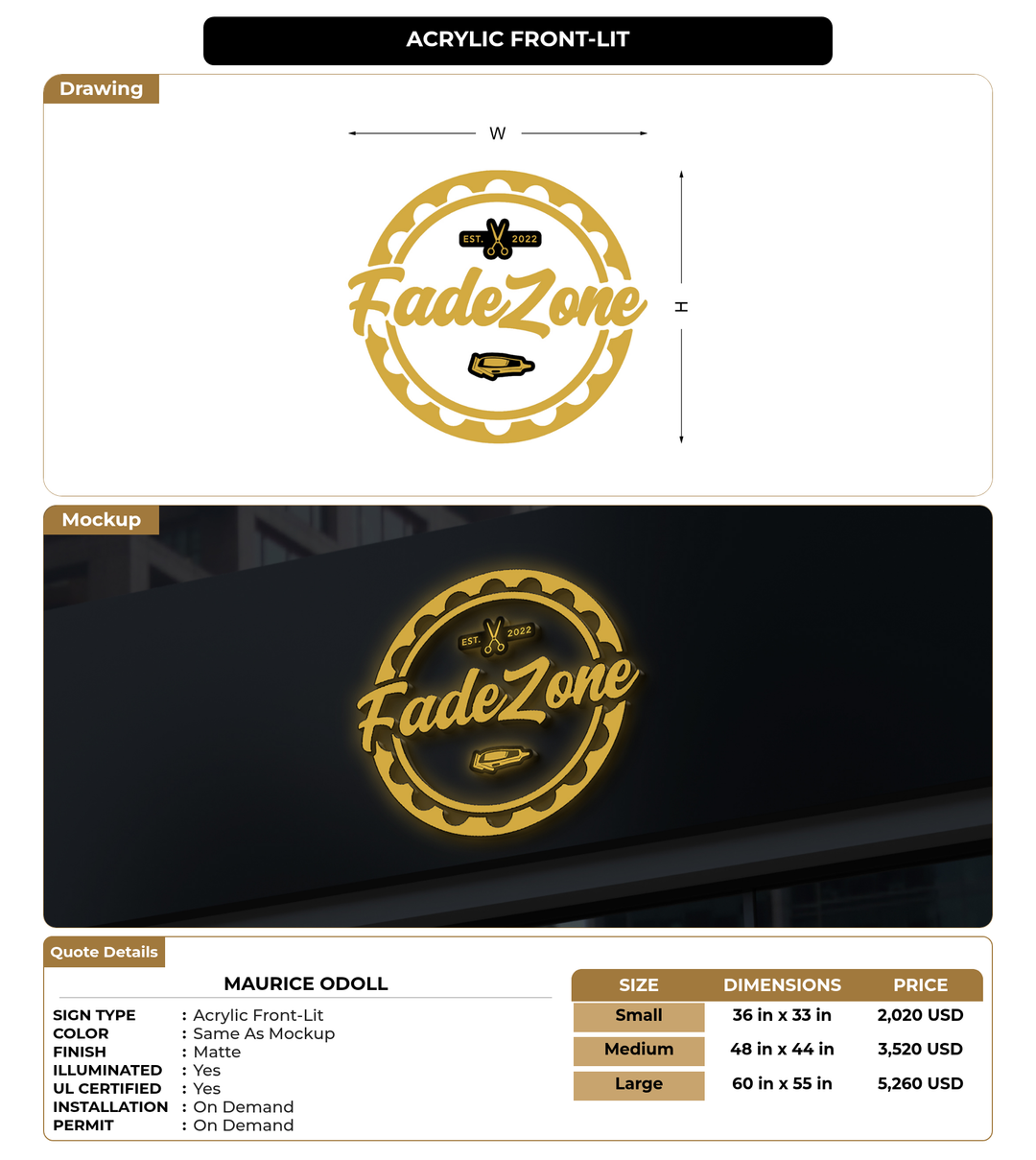 CUSTOM MOCKUP SIGN FOR Maurice ODoll