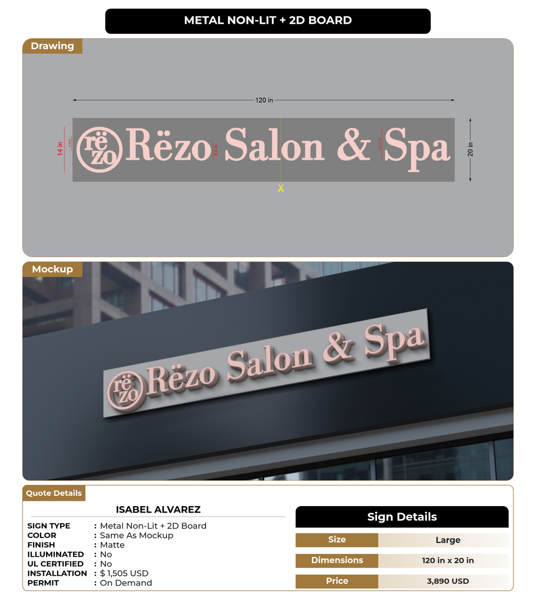 CUSTOM MOCKUP SIGN FOR Isabel Alvarez