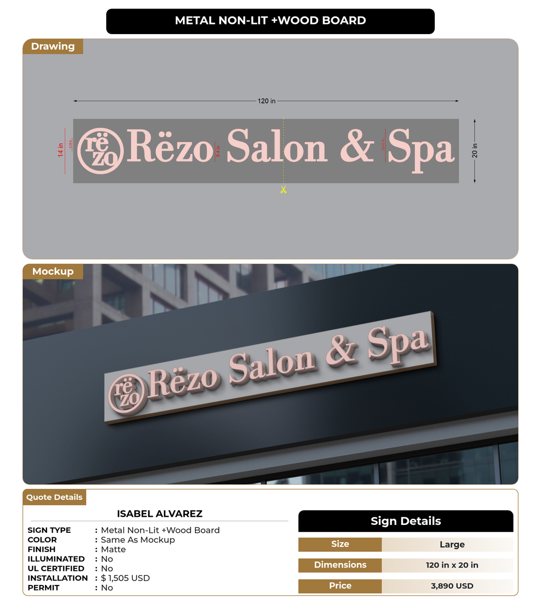 CUSTOM MOCKUP SIGN FOR Isabel Alvarez