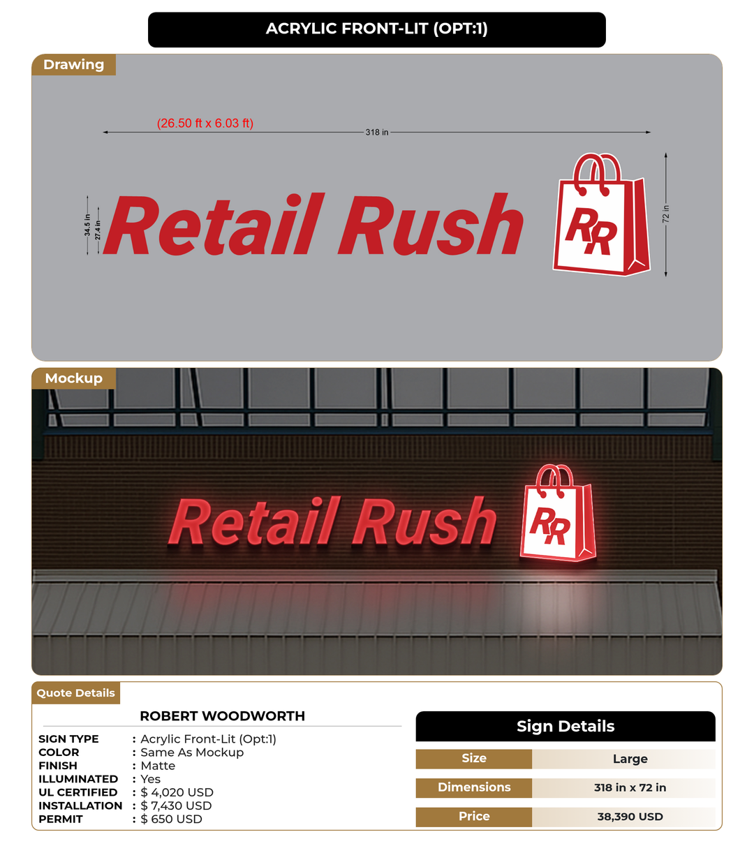 CUSTOM MOCKUP SIGN FOR Robert Woodworth
