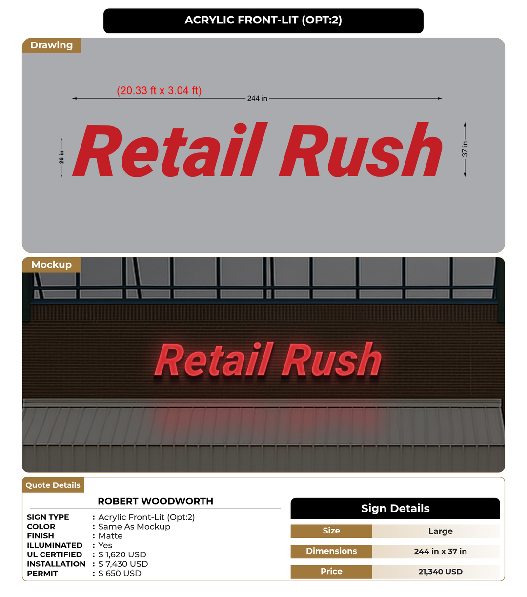 CUSTOM MOCKUP SIGN FOR Robert Woodworth