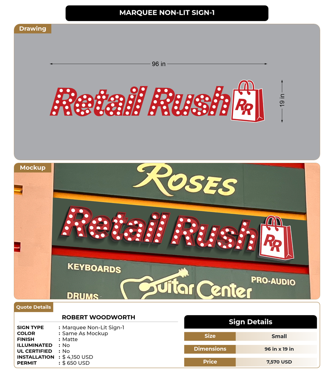 CUSTOM MOCKUP SIGN FOR Robert Woodworth