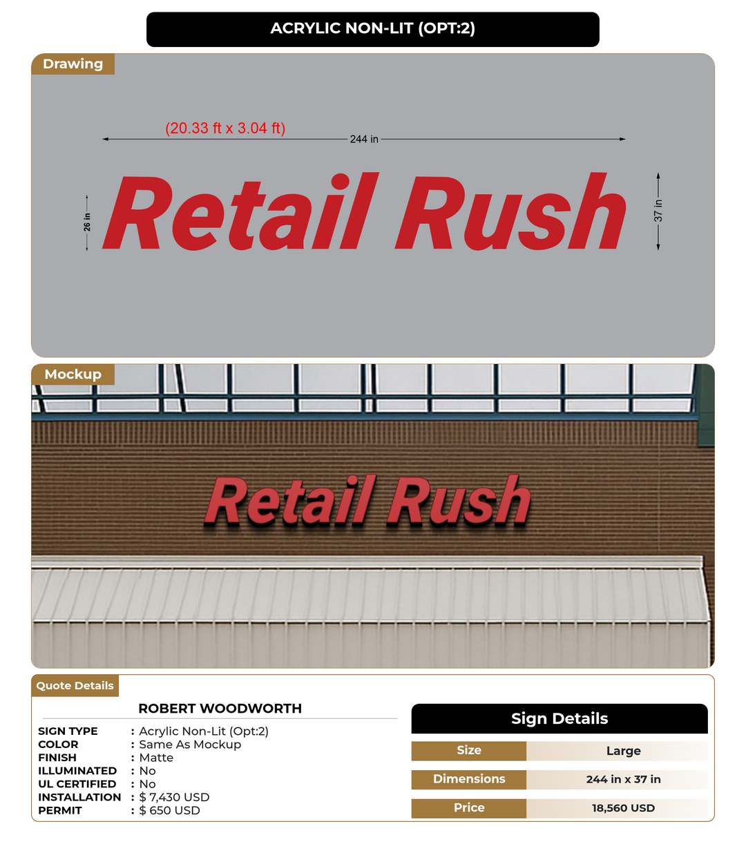 CUSTOM MOCKUP SIGN FOR Robert Woodworth