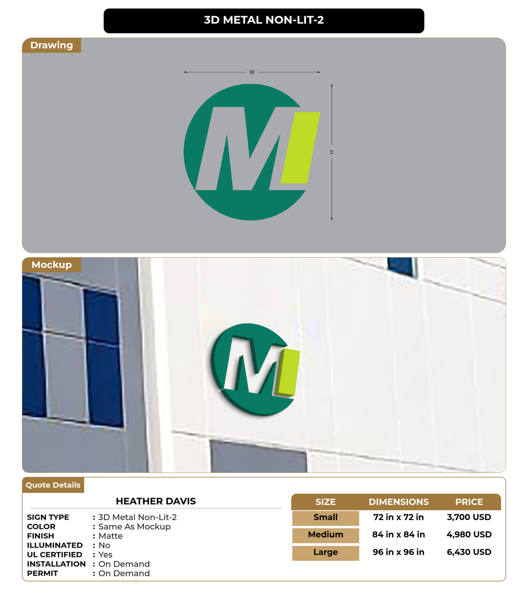 CUSTOM MOCKUP SIGN FOR Heather Davis