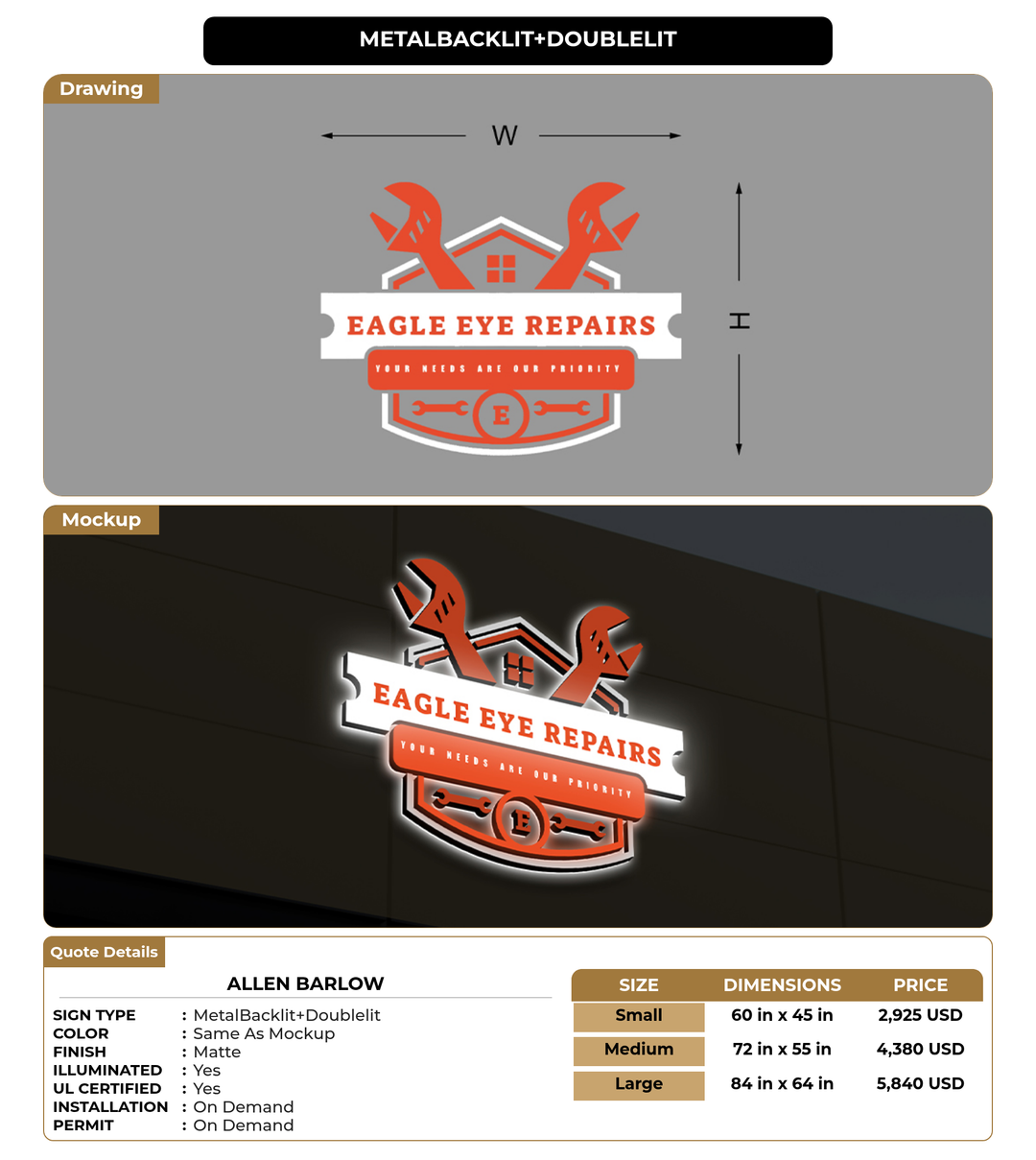 CUSTOM MOCKUP SIGN FOR Allen Barlow