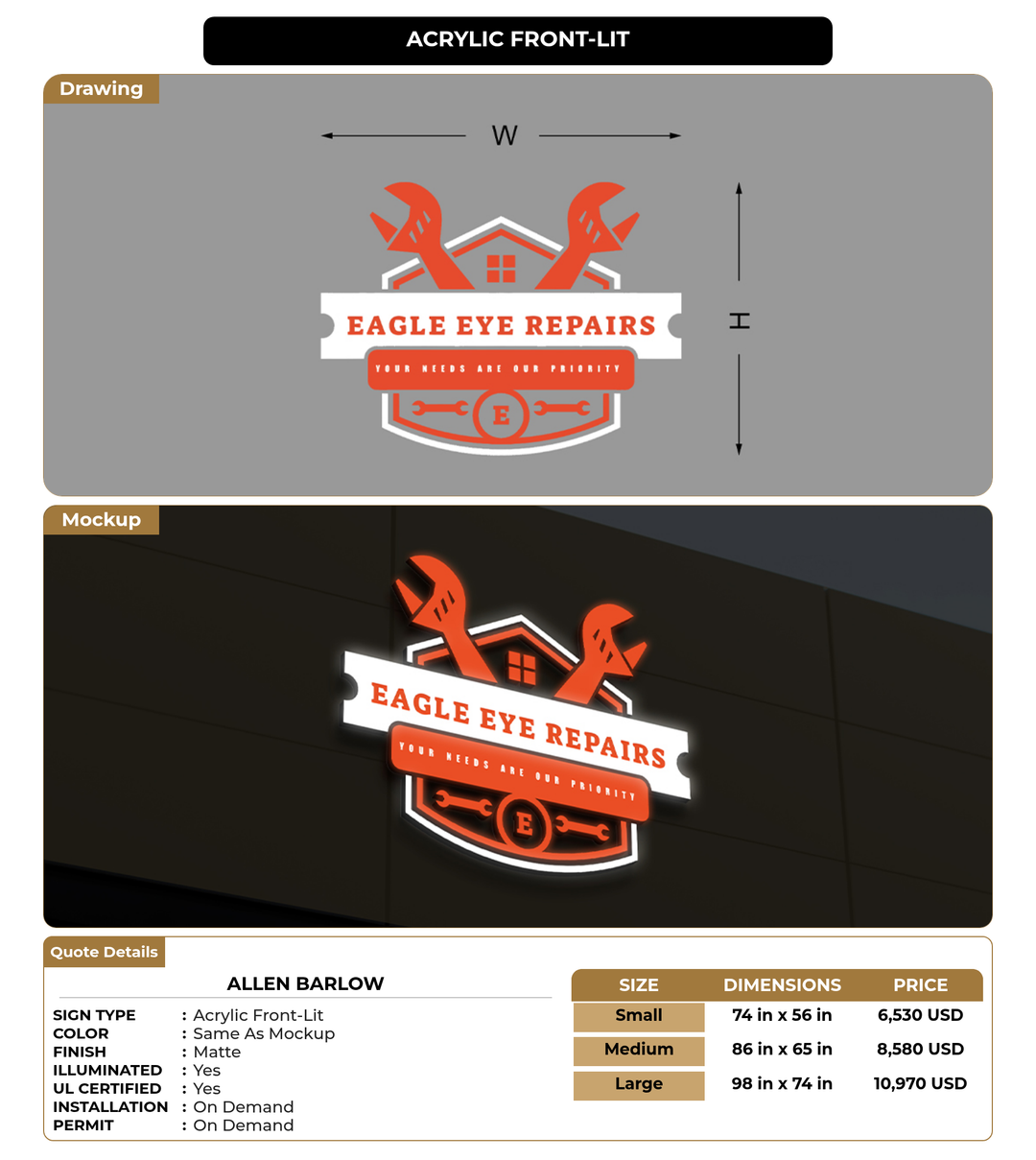 CUSTOM MOCKUP SIGN FOR Allen Barlow