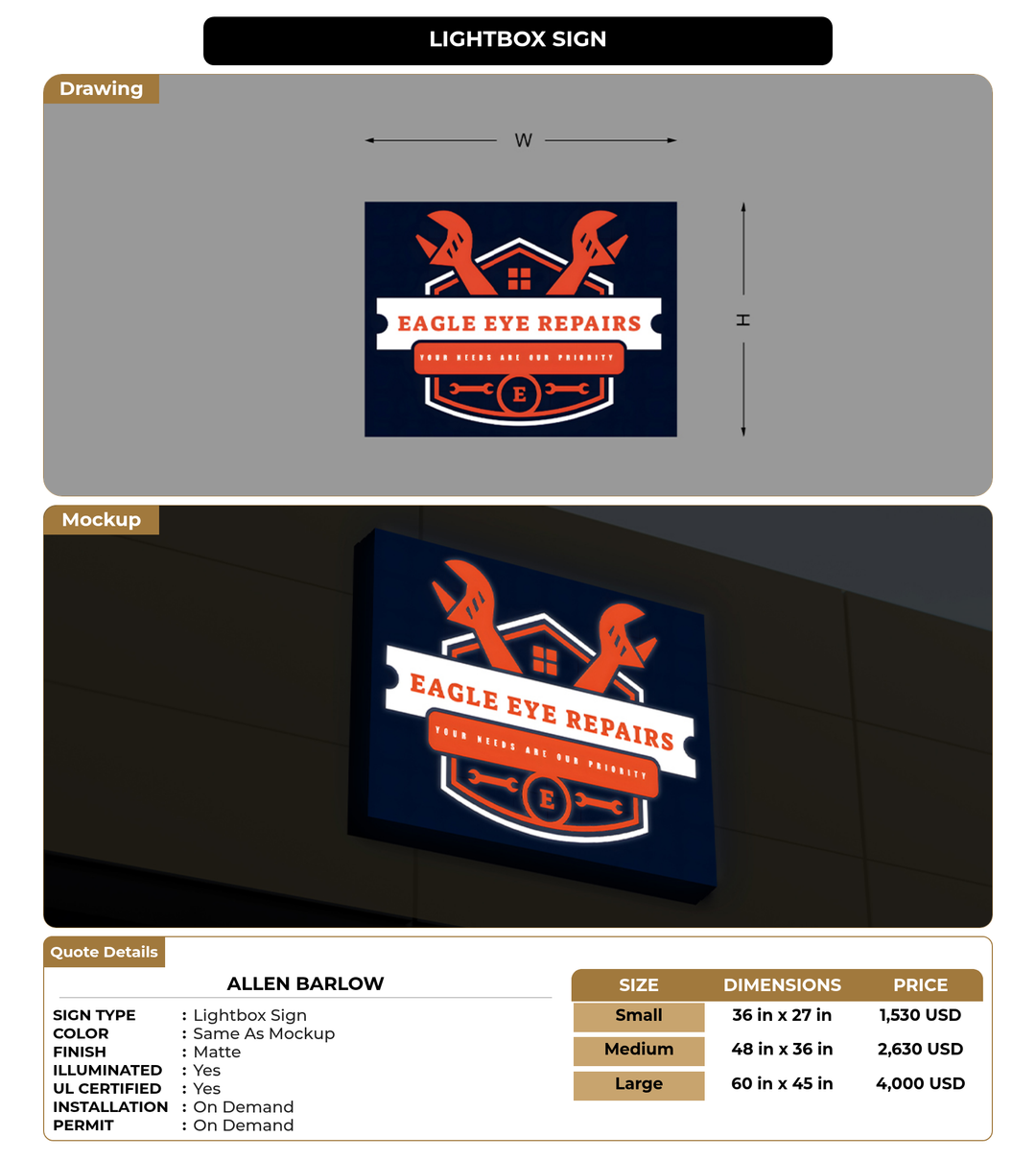 CUSTOM MOCKUP SIGN FOR Allen Barlow