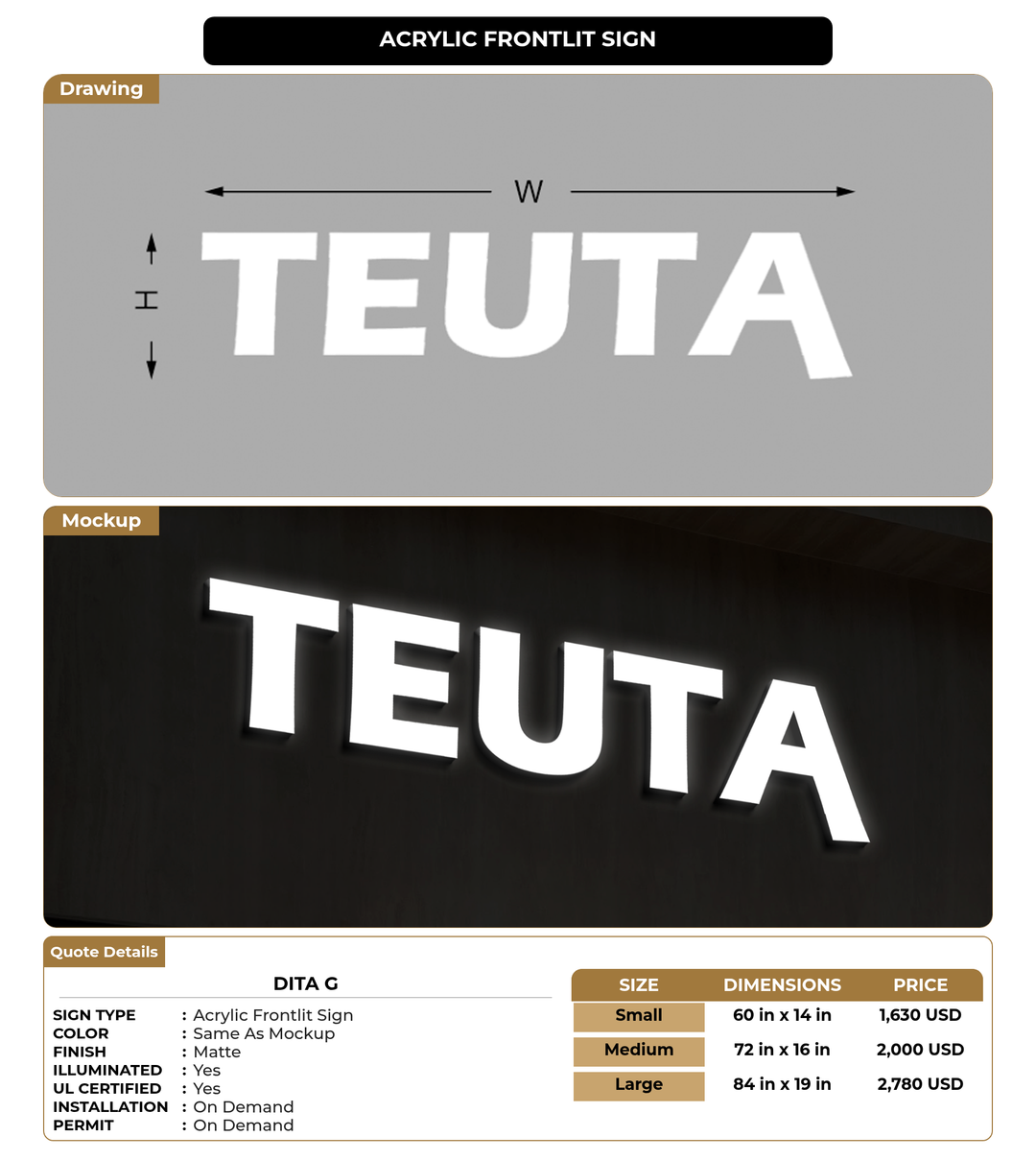 CUSTOM MOCKUP SIGN FOR dita g