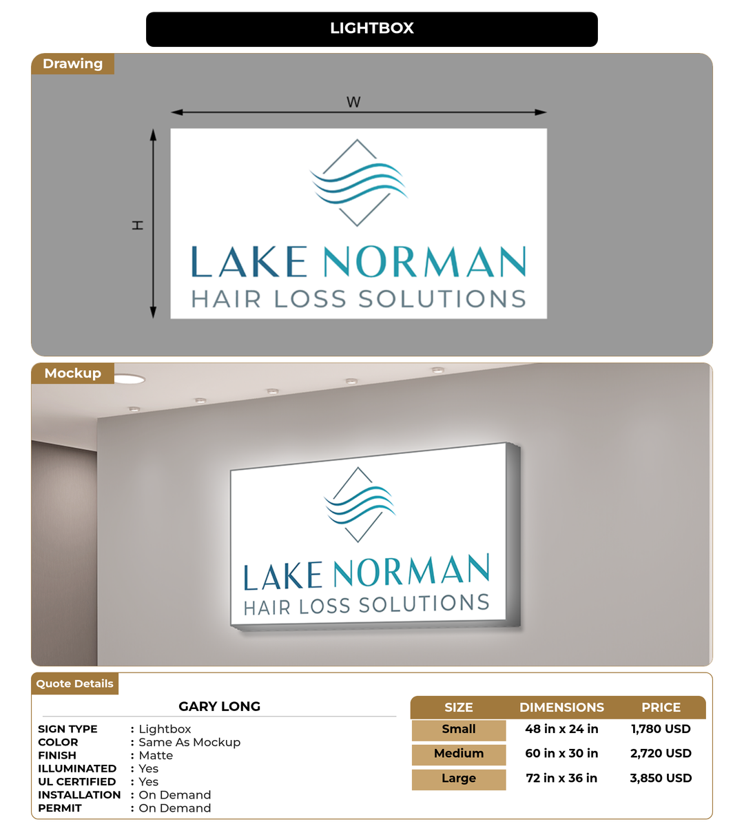 CUSTOM MOCKUP SIGN FOR Gary Long