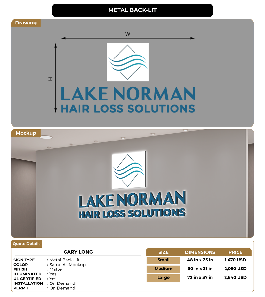 CUSTOM MOCKUP SIGN FOR Gary Long