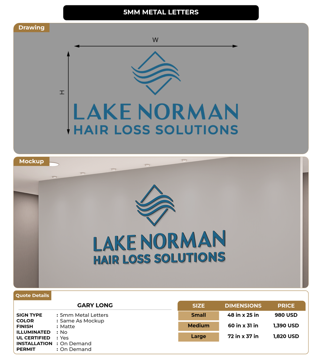 CUSTOM MOCKUP SIGN FOR Gary Long